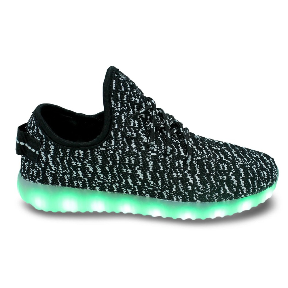 Black & White Knit LED Light-Up Sneaker
